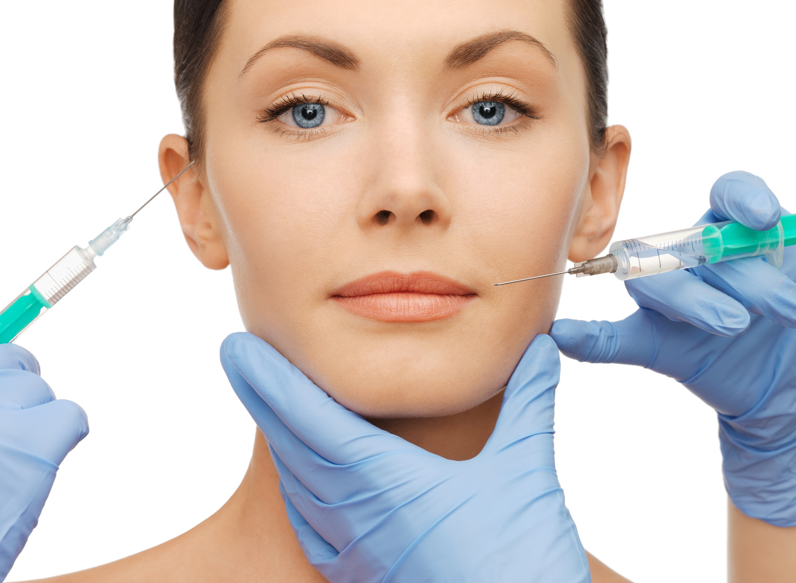 health and beauty concept - woman getting dermall fillers injection